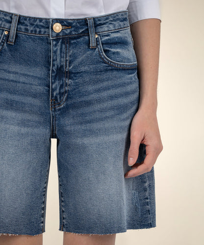 Hailey High Rise Short with Raw Hem in focus by KUT