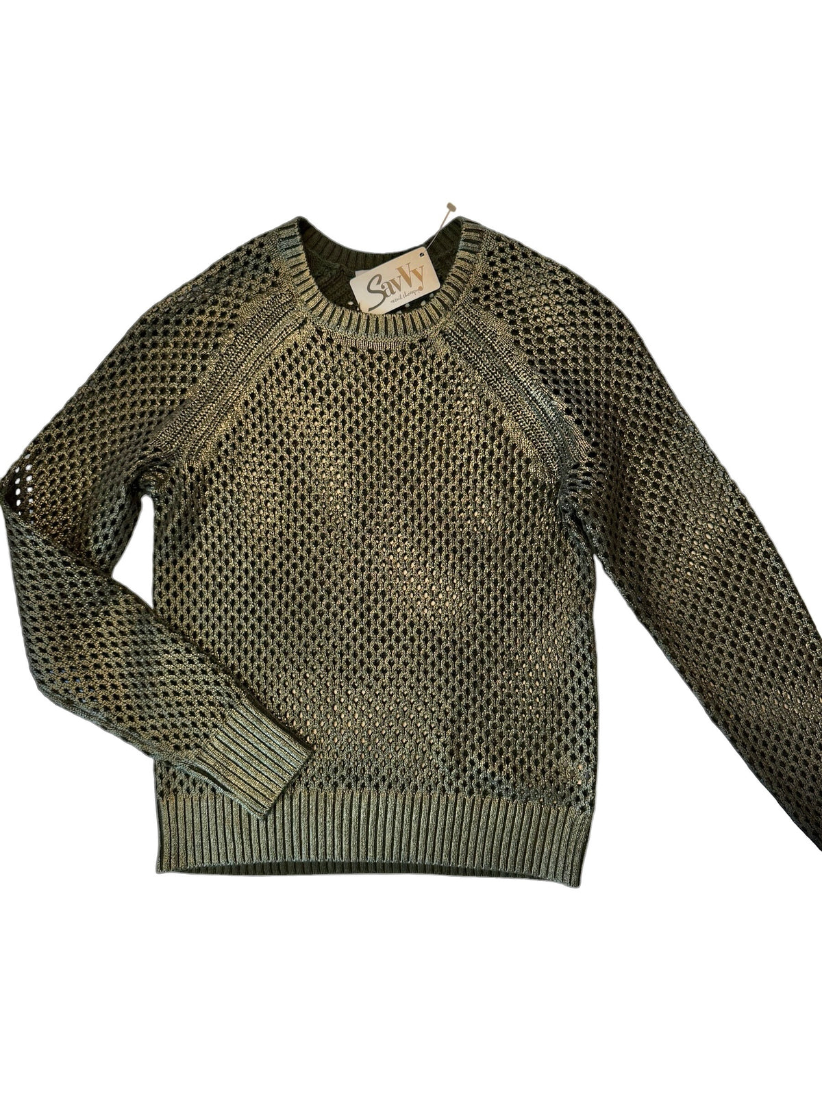 Open Stitch Crew Sweatshirt in military by J.Society