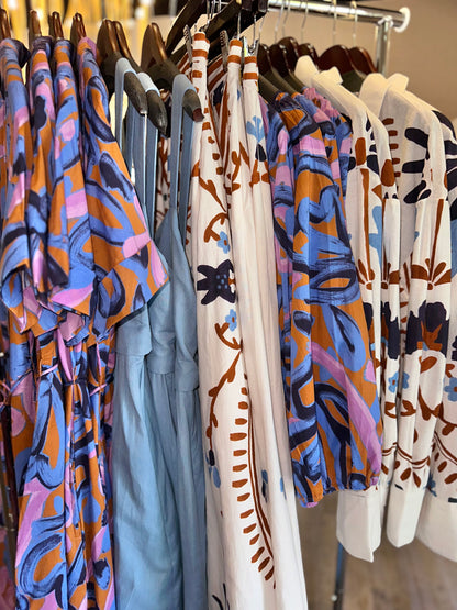 Ramona Printed Blouse in fresco print by Cleobella