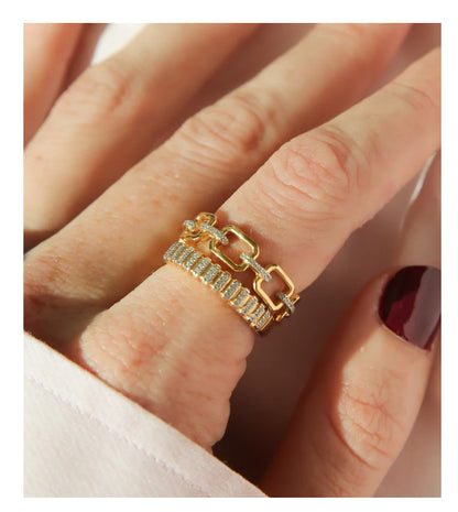 Let's Link Up Stackable Ring in gold (size 7) by Ella Stein