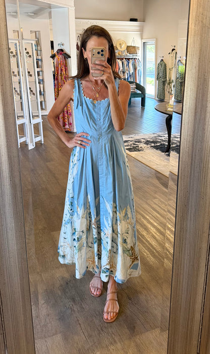 Lacerta Midi Dress in blue by Blank