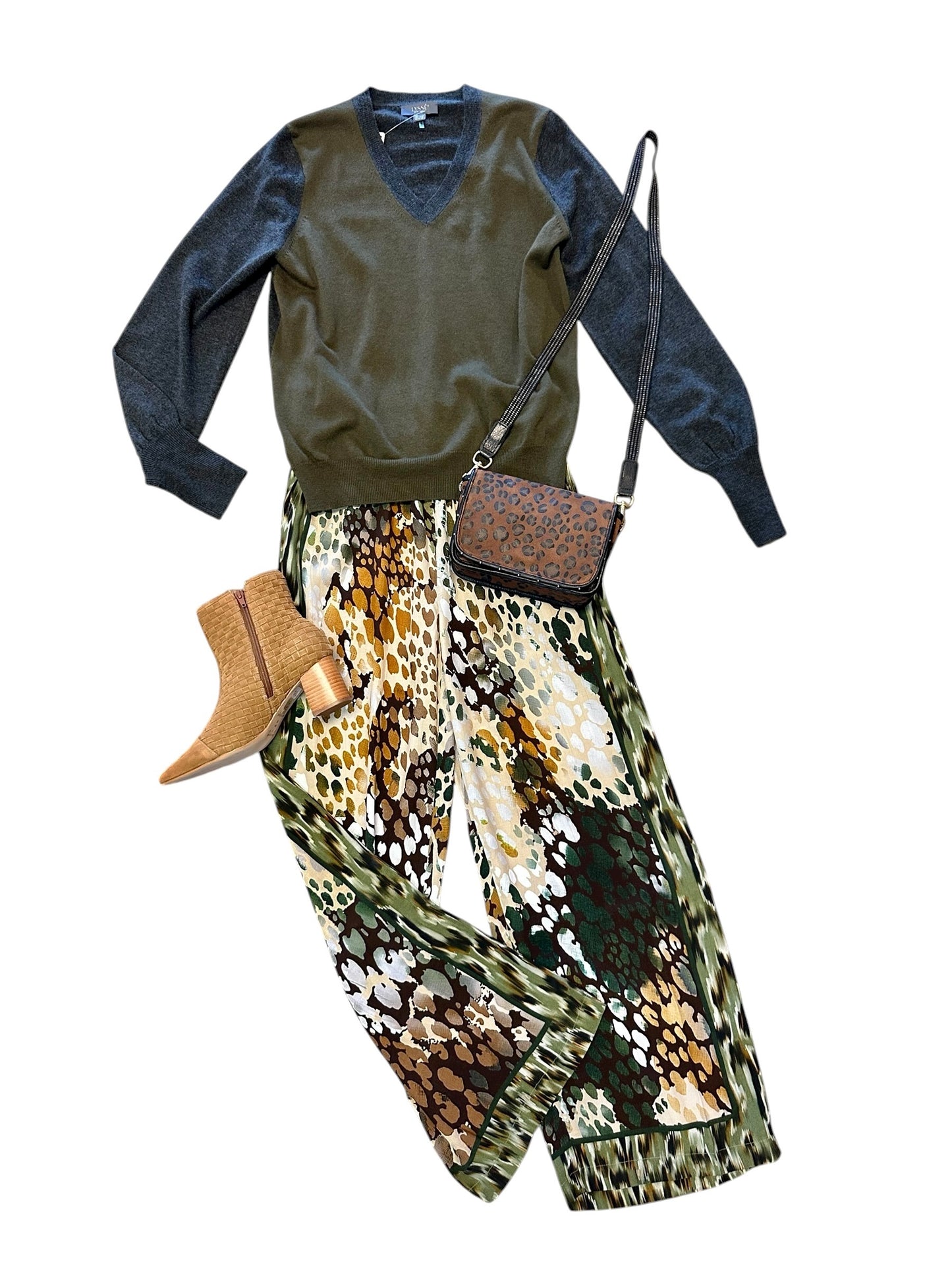 Evaline Printed Trousers in multi by Blank