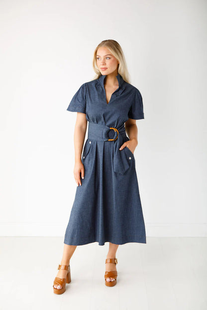 Gretchen Maxi Dress in stretch denim by Holly Shae