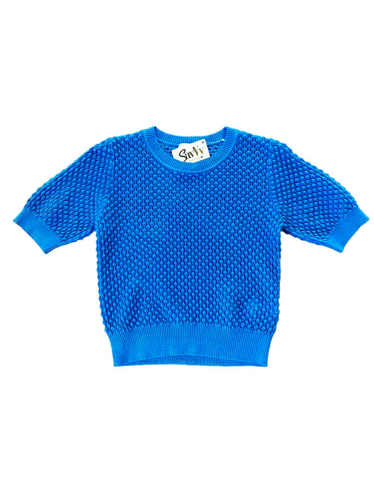 Elise Knit Top in blue by Lucy Paris