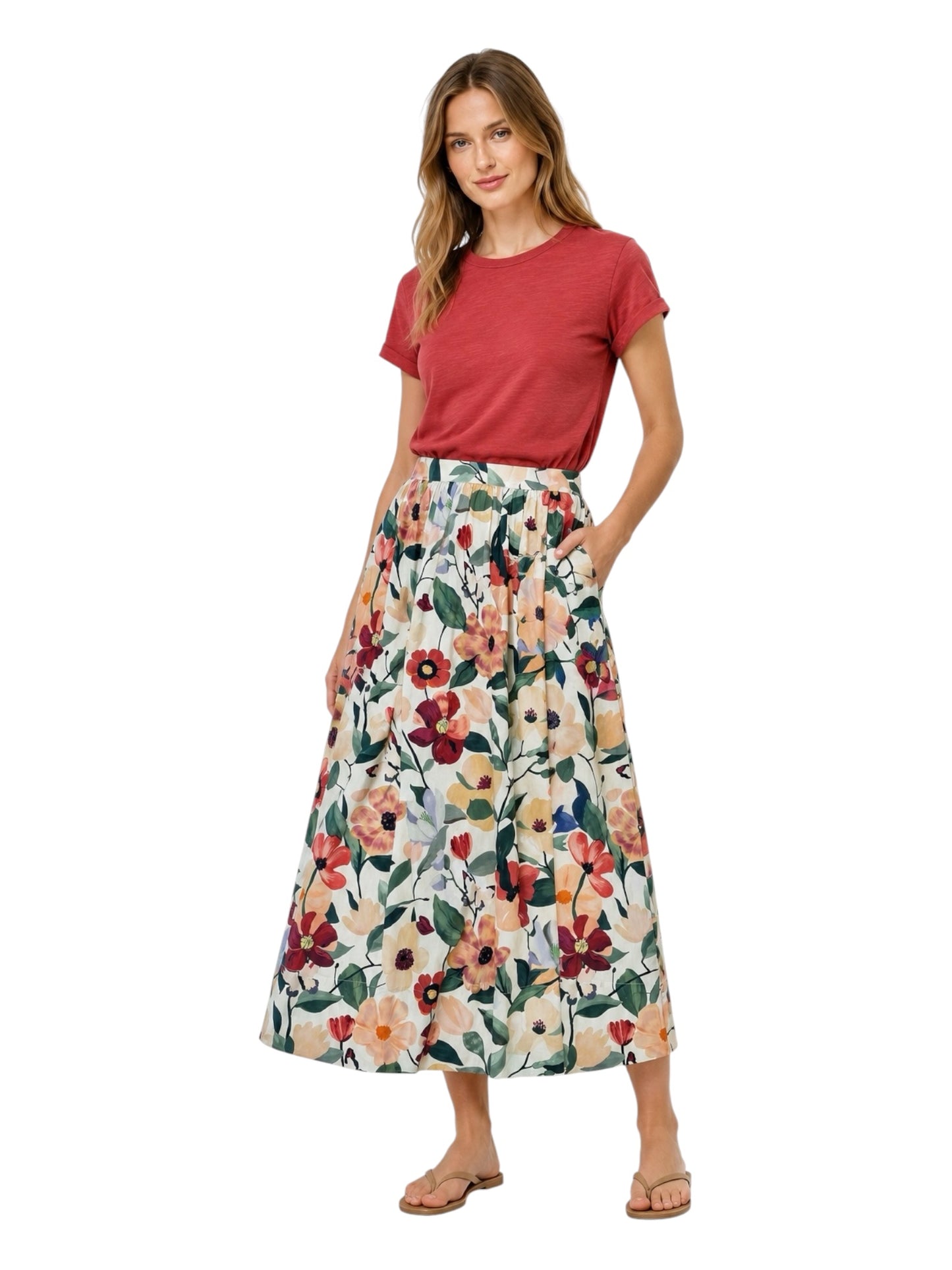 Maeve Ankle Skirt in andalusia print by Cleobella