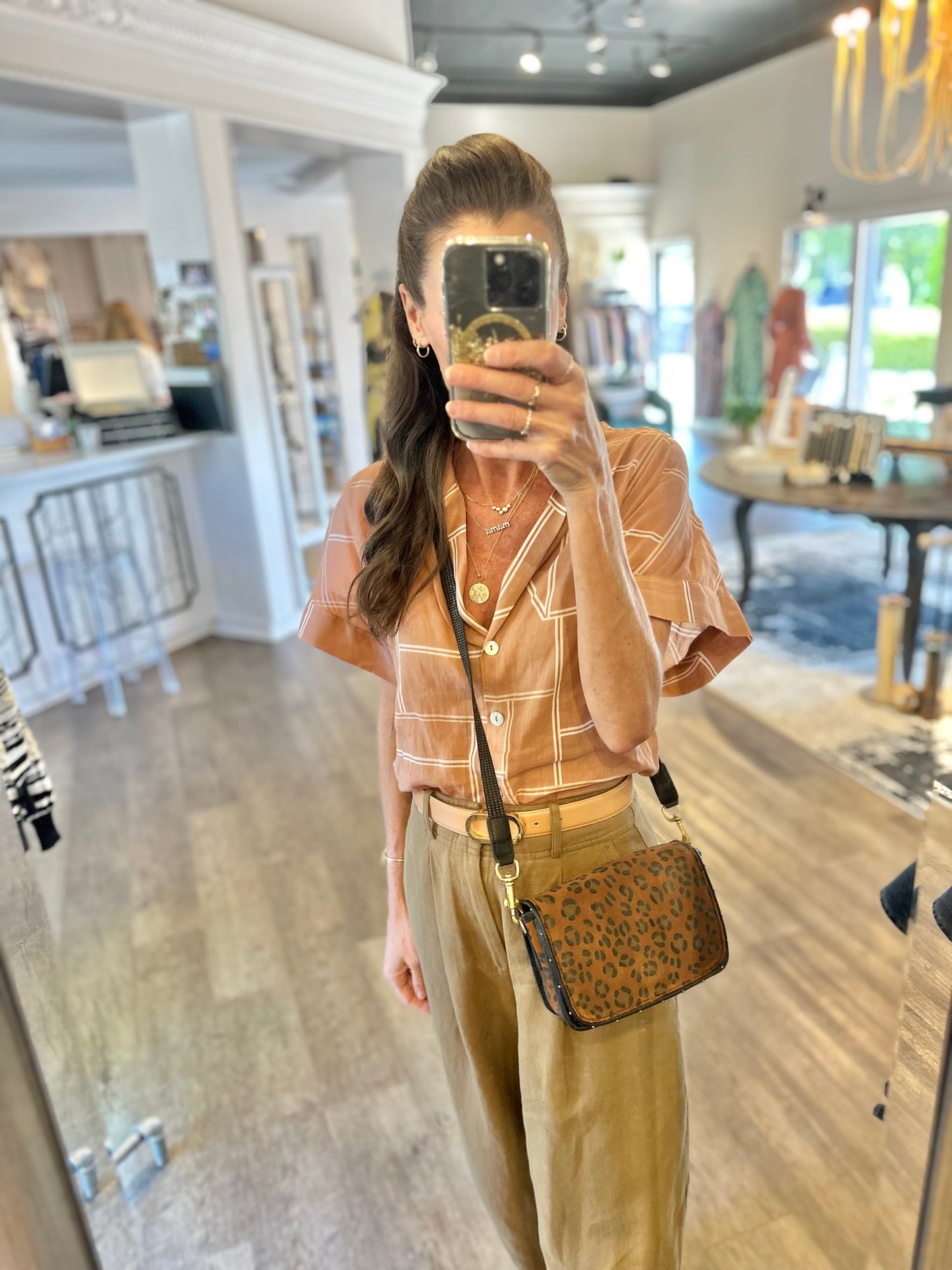 Ochre Leopard Mini Mia Crossbody in mustard by Kempton