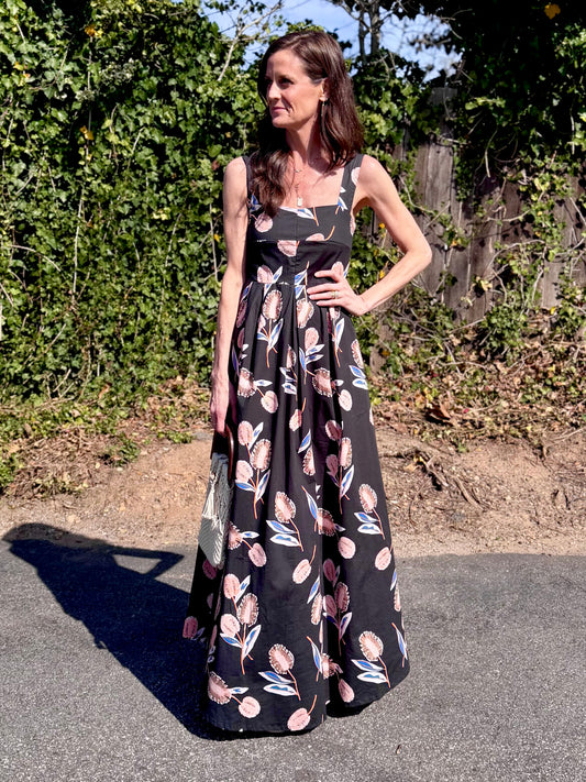 Janie Dress in coral thistle by Bel Kazan