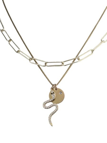 Curl Up Necklace in gold by Farrah B