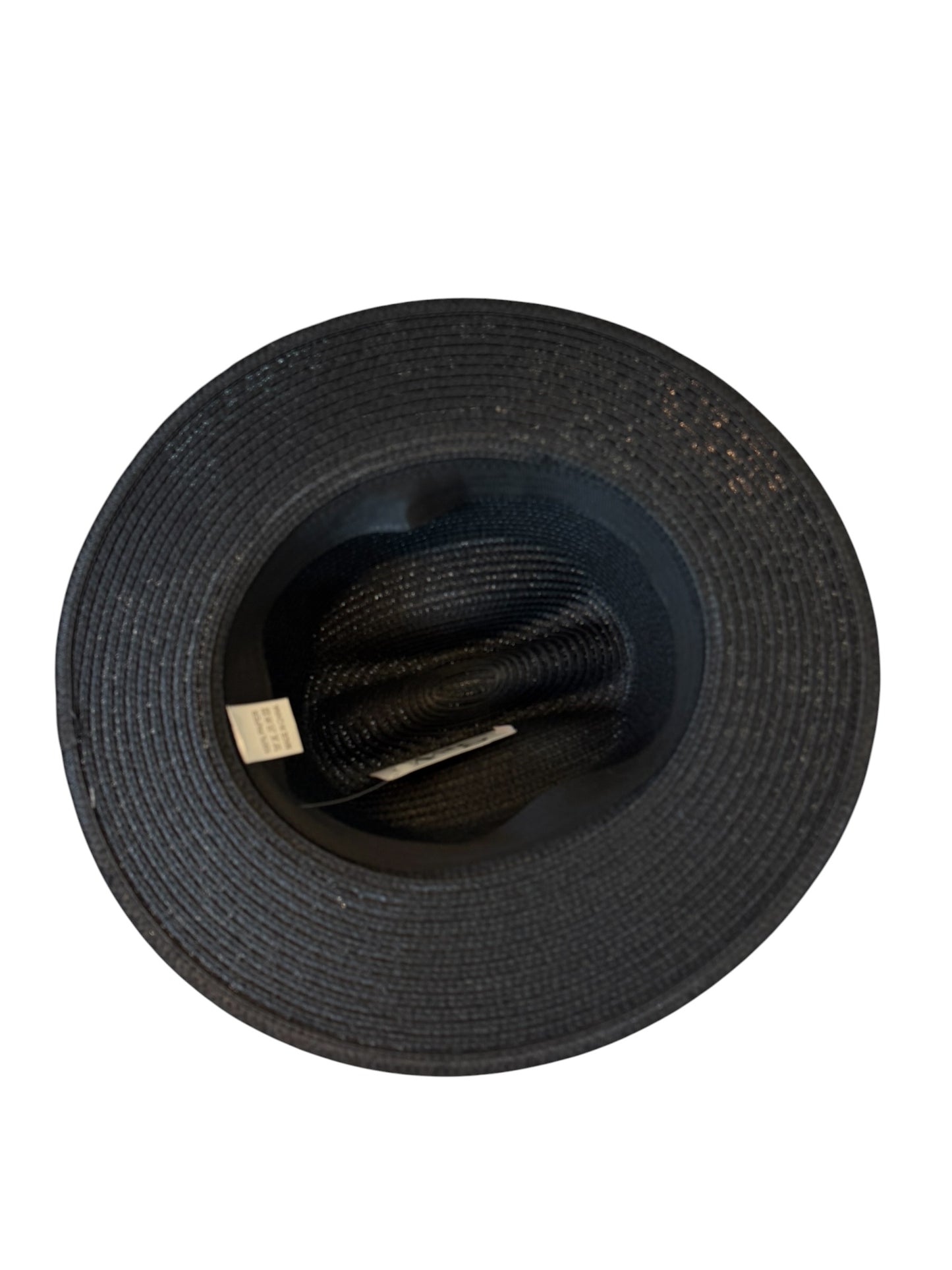 Smaller Brim Straw Hat with Black Ribbon in black