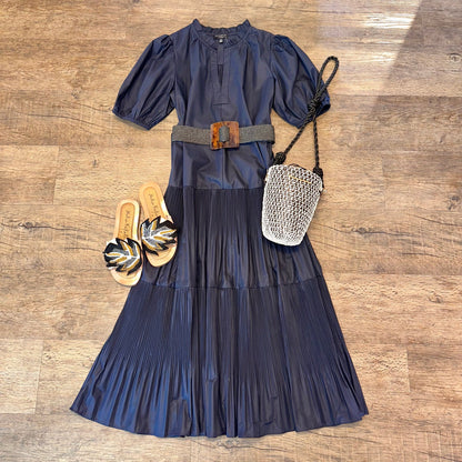 Square Lucite Buckle Straw Belt in black