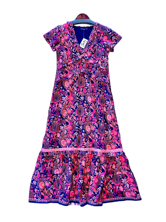 Mallory Maxi Dress in floral block navy/pink by LA Plage