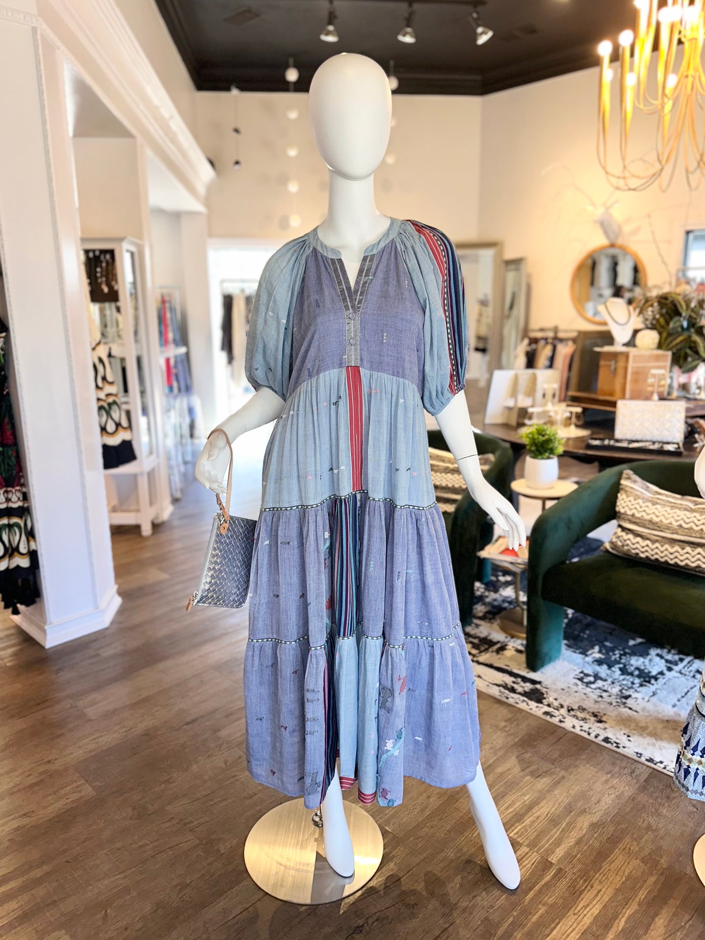 Jalene Handwoven Dress in iris blue by Conditions Apply