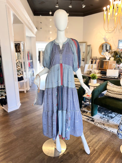 Jalene Handwoven Dress in iris blue by Conditions Apply