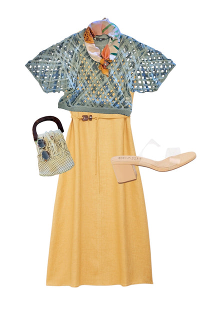 Crosserio Crop Sweater in soft sky by Conditions Apply