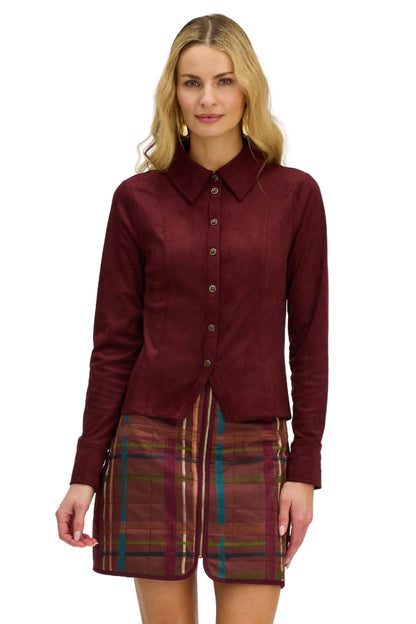 Wilder Plaid Mini Skirt in brown by Allison