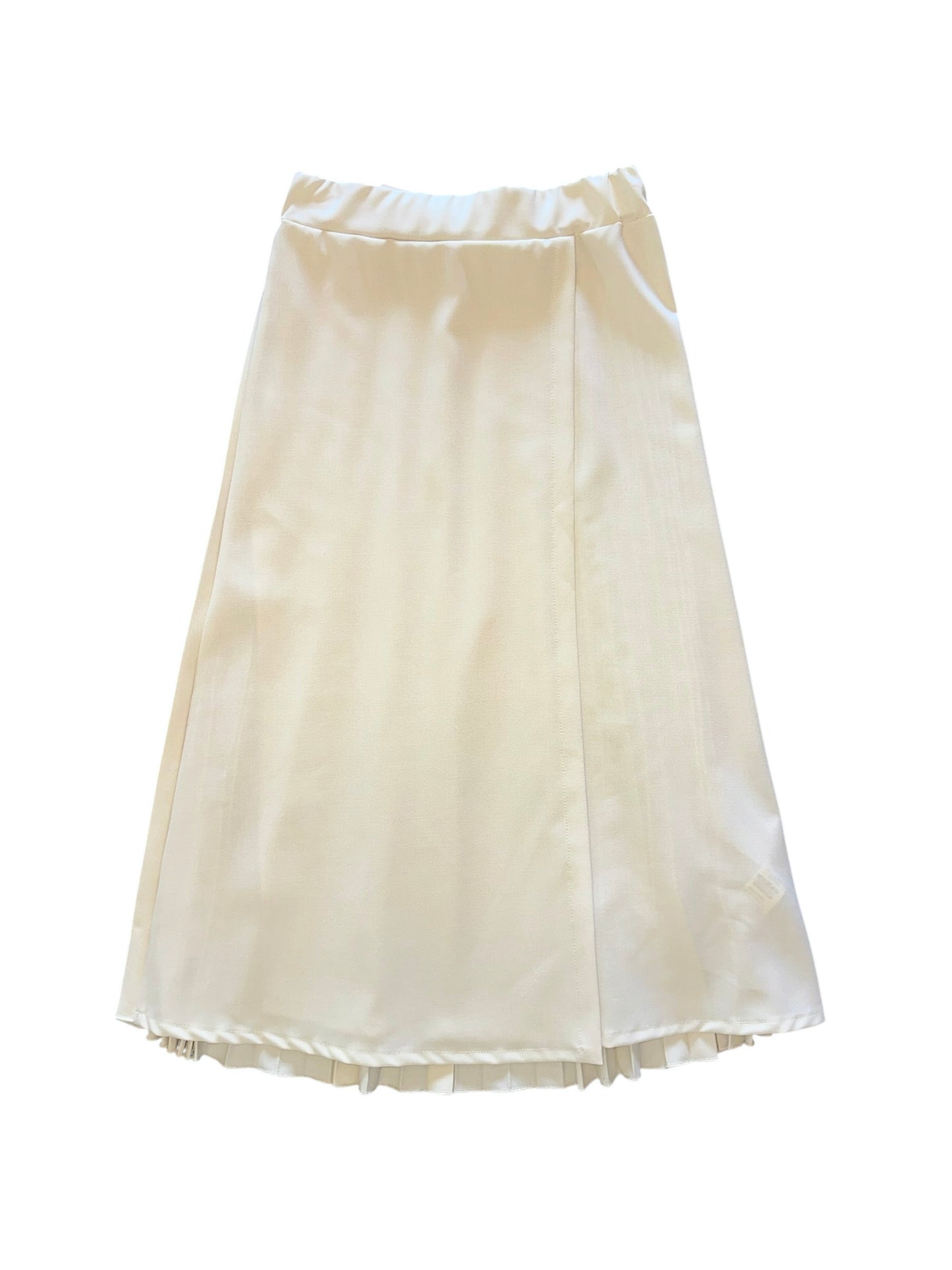 Pleated Back Skirt in cream by B-YU