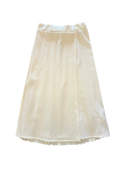 Pleated Back Skirt in cream by B-YU