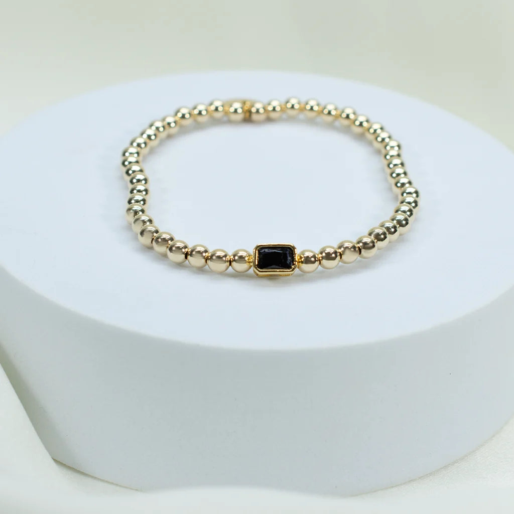 Bejeweled Stretch Bracelet in black by Splash