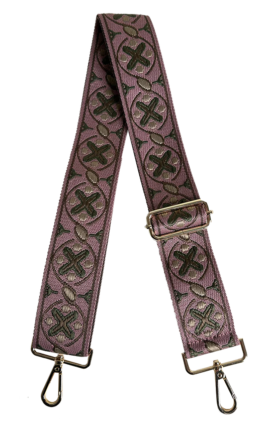 XO Interchangeable Woven Bag Strap in purple/grey by Ahdorned