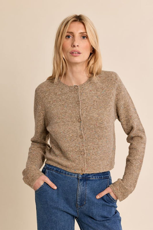 Basic Cardigan in camel by Molly Bracken