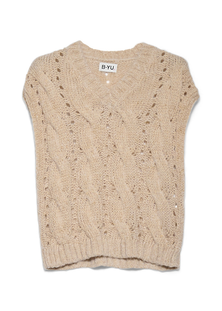 Crochet Vest in beige by B-YU