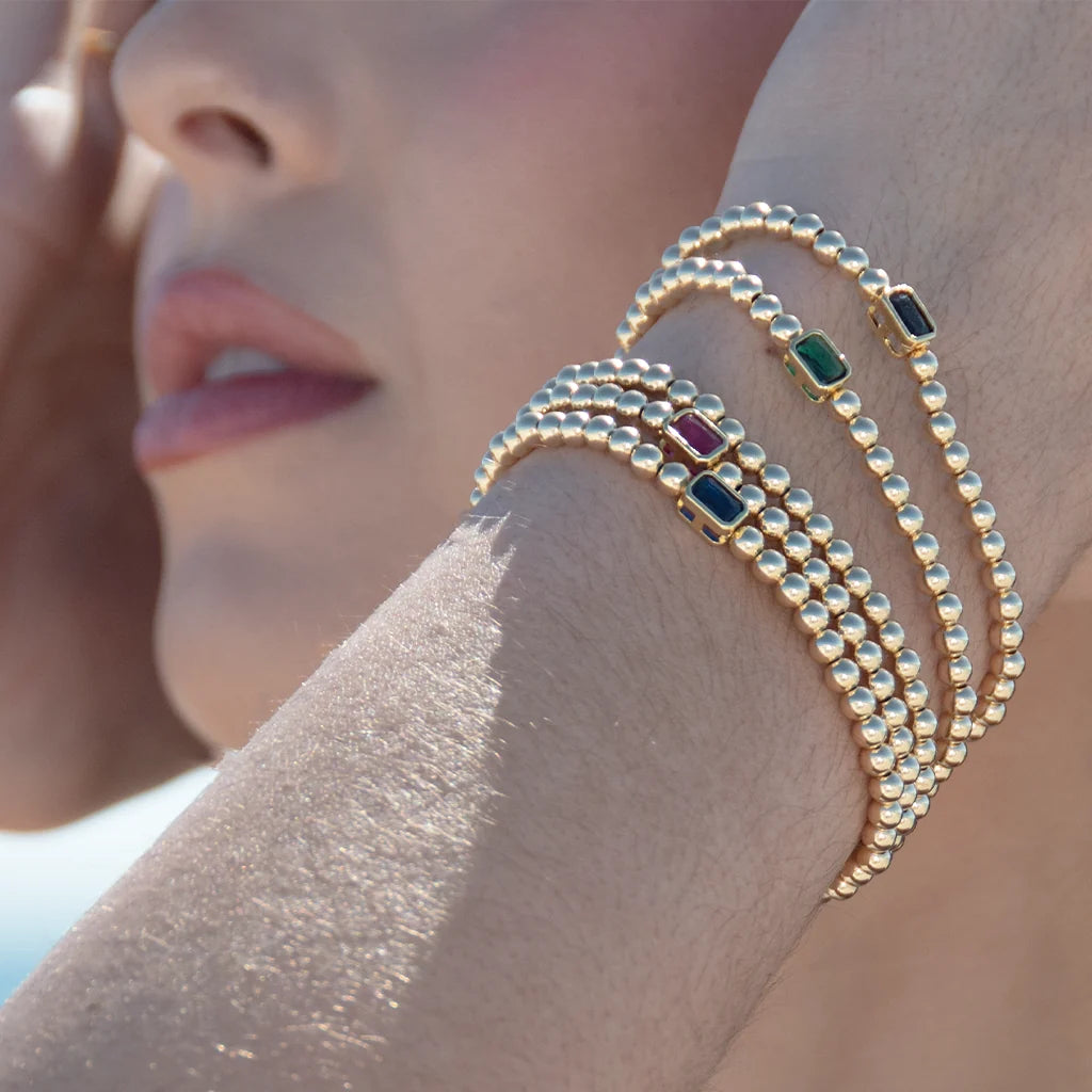 Bejeweled Stretch Bracelet in black by Splash