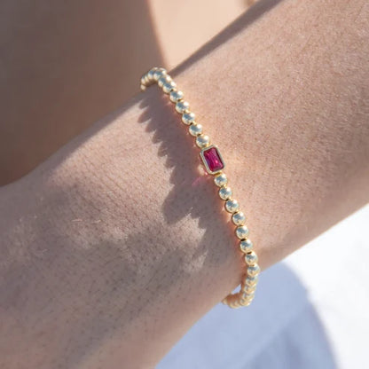 Bejeweled 6" Stretch Bracelet in pink by Splash