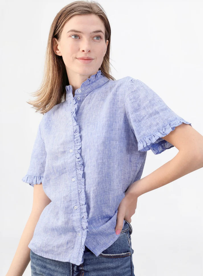 Bessie Top in chambray by NavyBleu