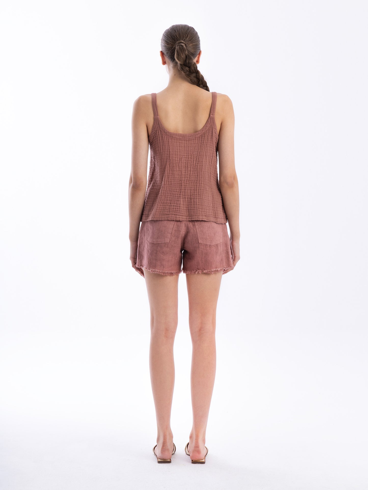 Textured Cotton Blouse in blush by Haris Cotton