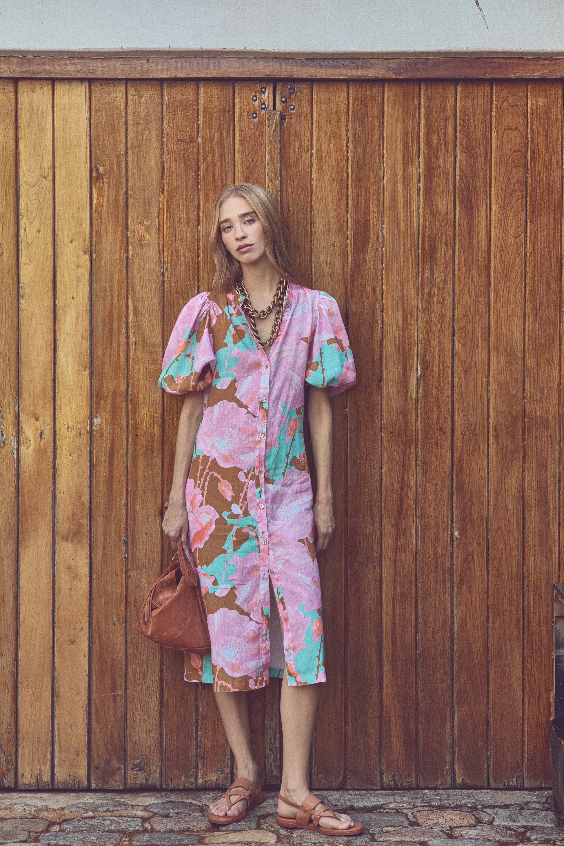 Bubble Linen Dress in aquarela by Lanhtropy – SavVy