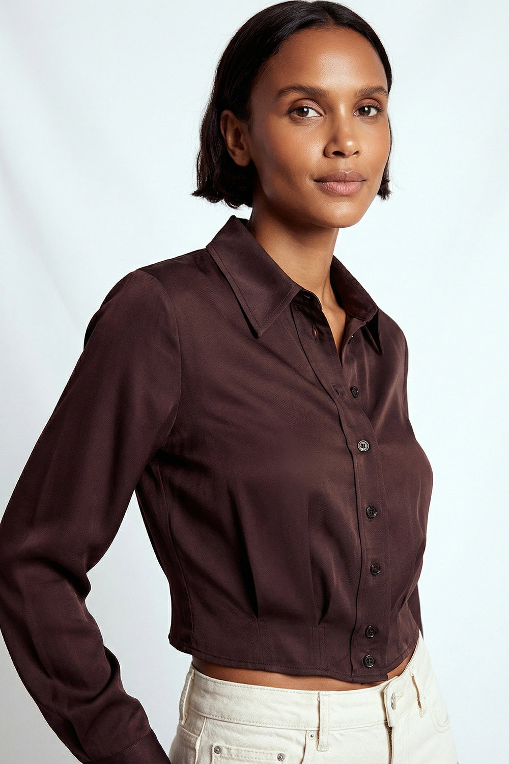 Paisley Solid Shirt in brown by Exquise