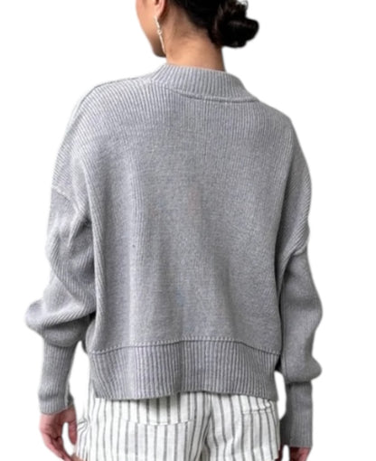 Patsy Long Sleeve V-Neck Cardigan in grey melange by RD