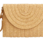 Straw Clutch with strap in natural