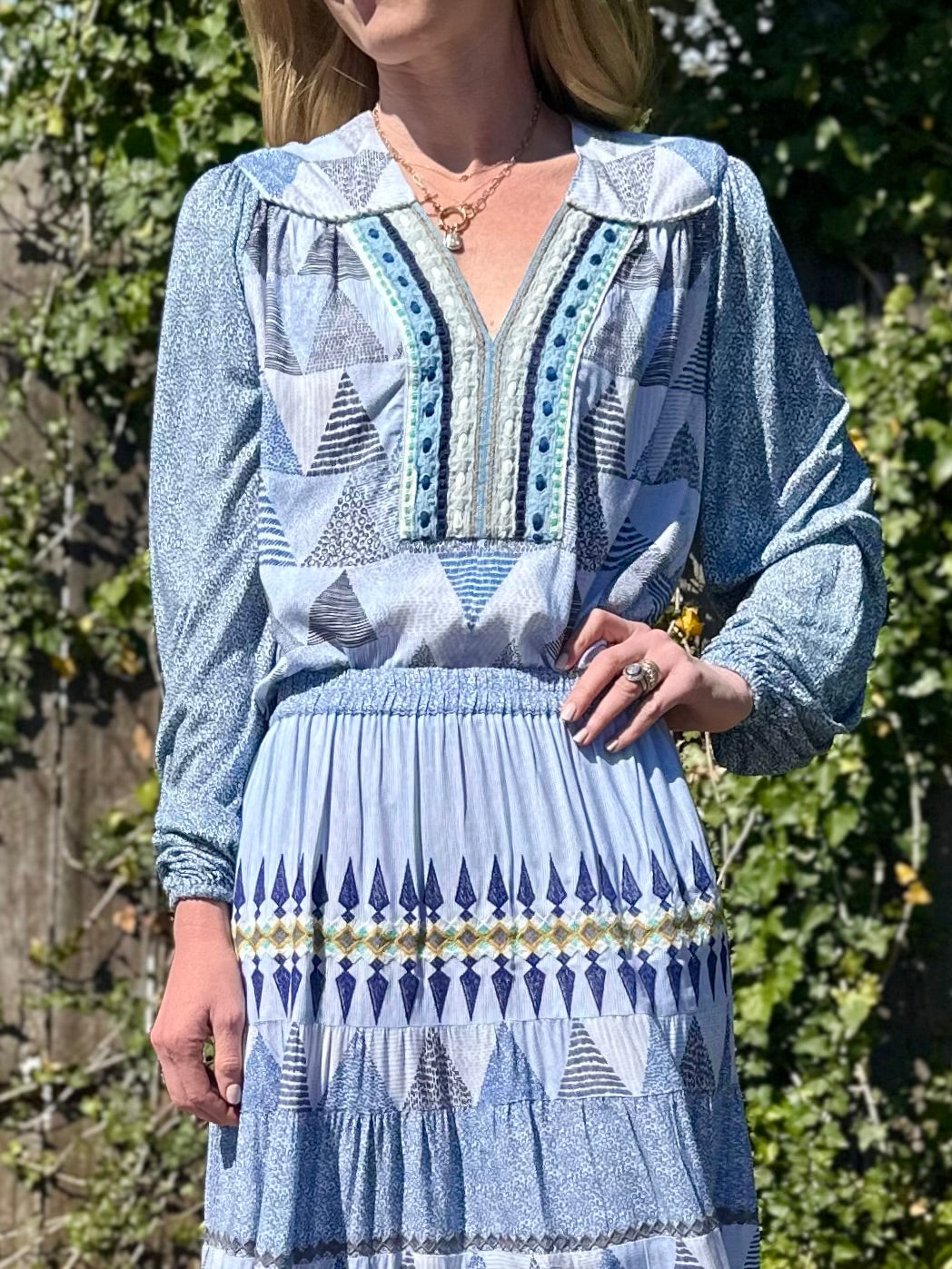 Carianna Top in blue multi by Conditions Apply