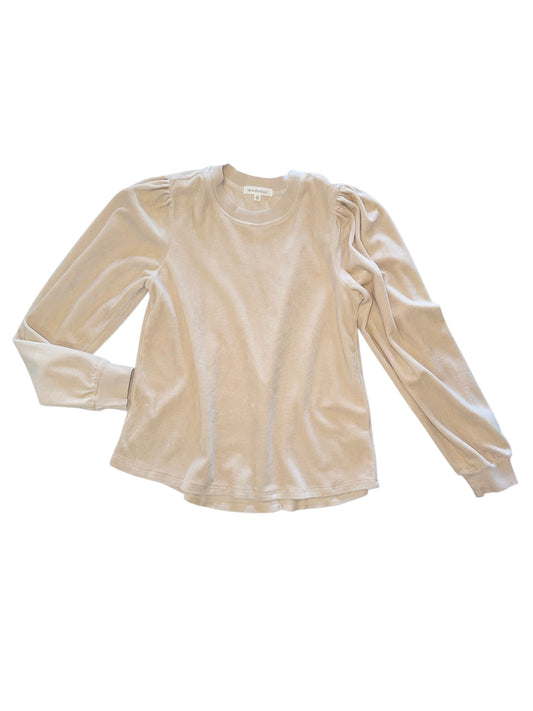 Long Sleeve Swing Hi-Lo Top in swiss coffee by Mododoc