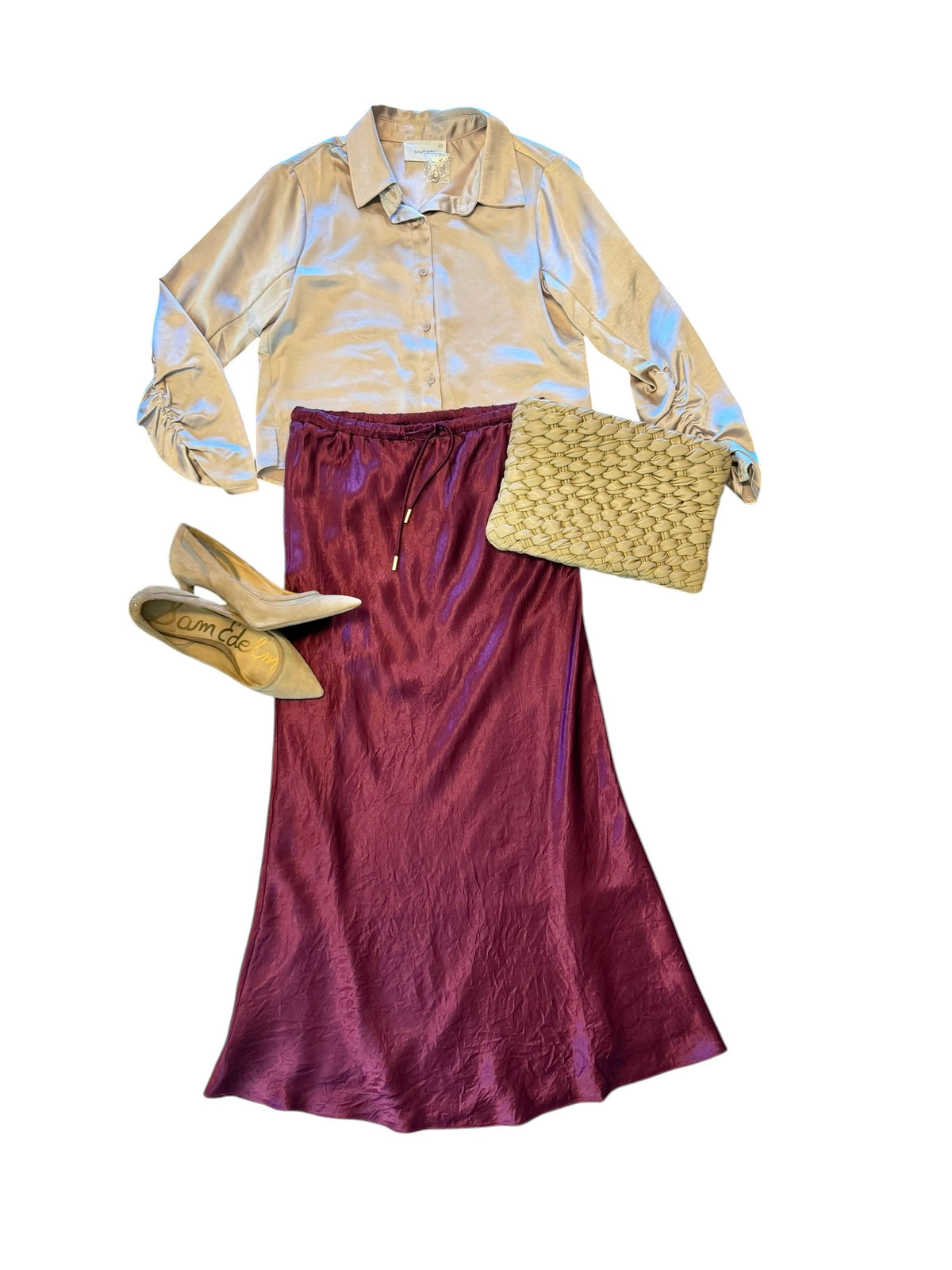 Silky Slip Skirt in merlot by Esqualo