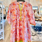 Maye Dress in floral block print lilac/orange by LA Plage