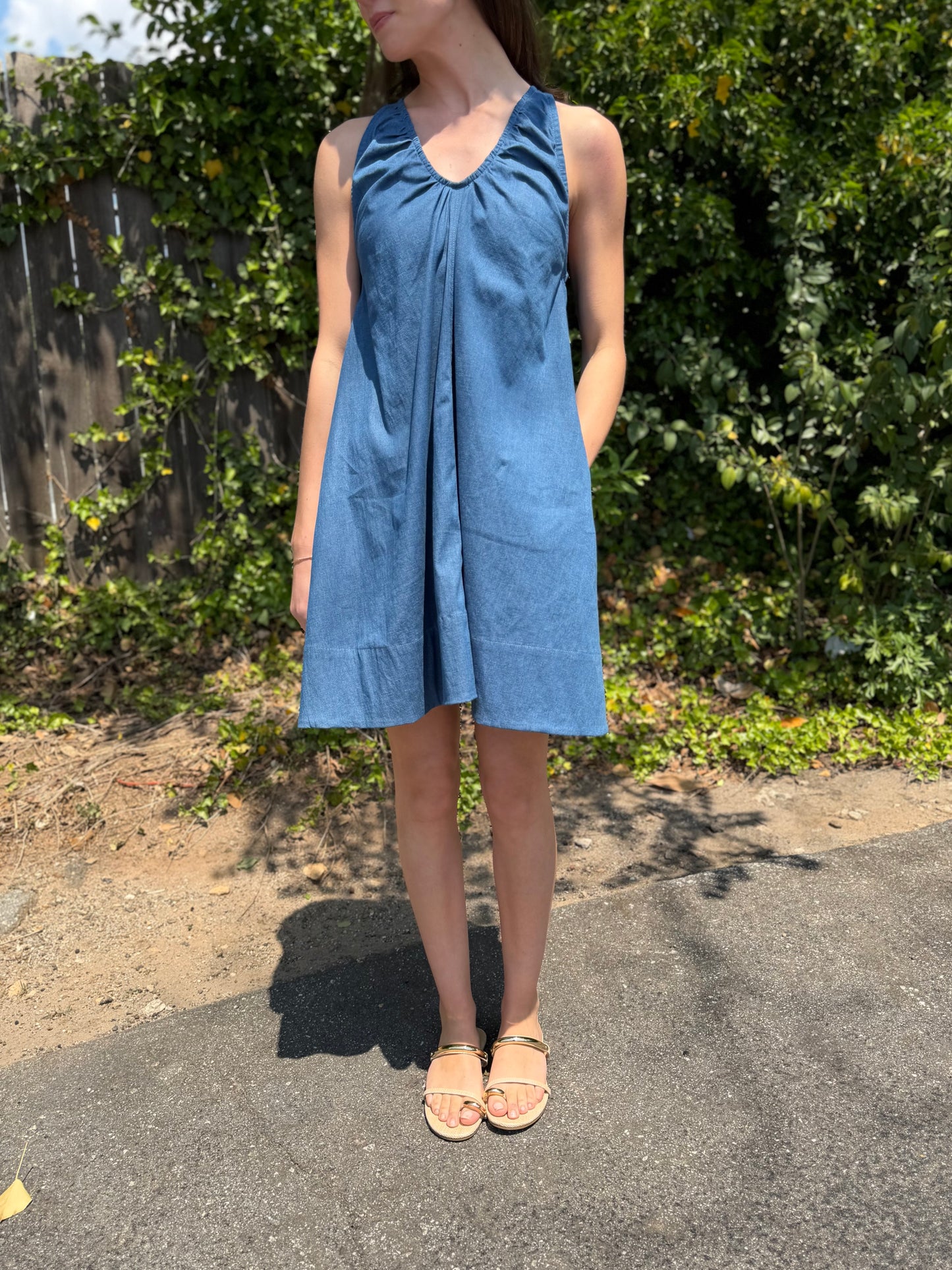 Vida Dress in denim blue by Bel Kazan