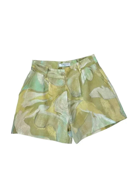 Printed Linen Short in beige by Haris Cotton