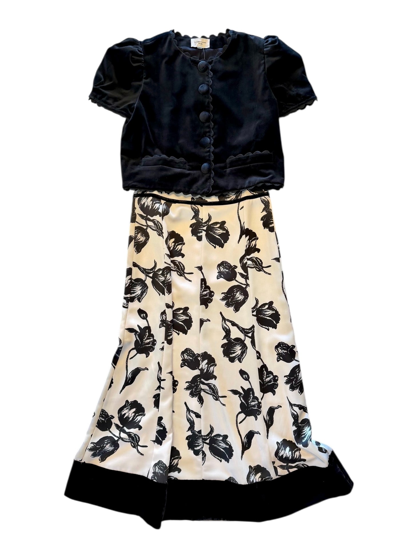 Cap Sleeve Coco Jacket in black by Elizabeth James