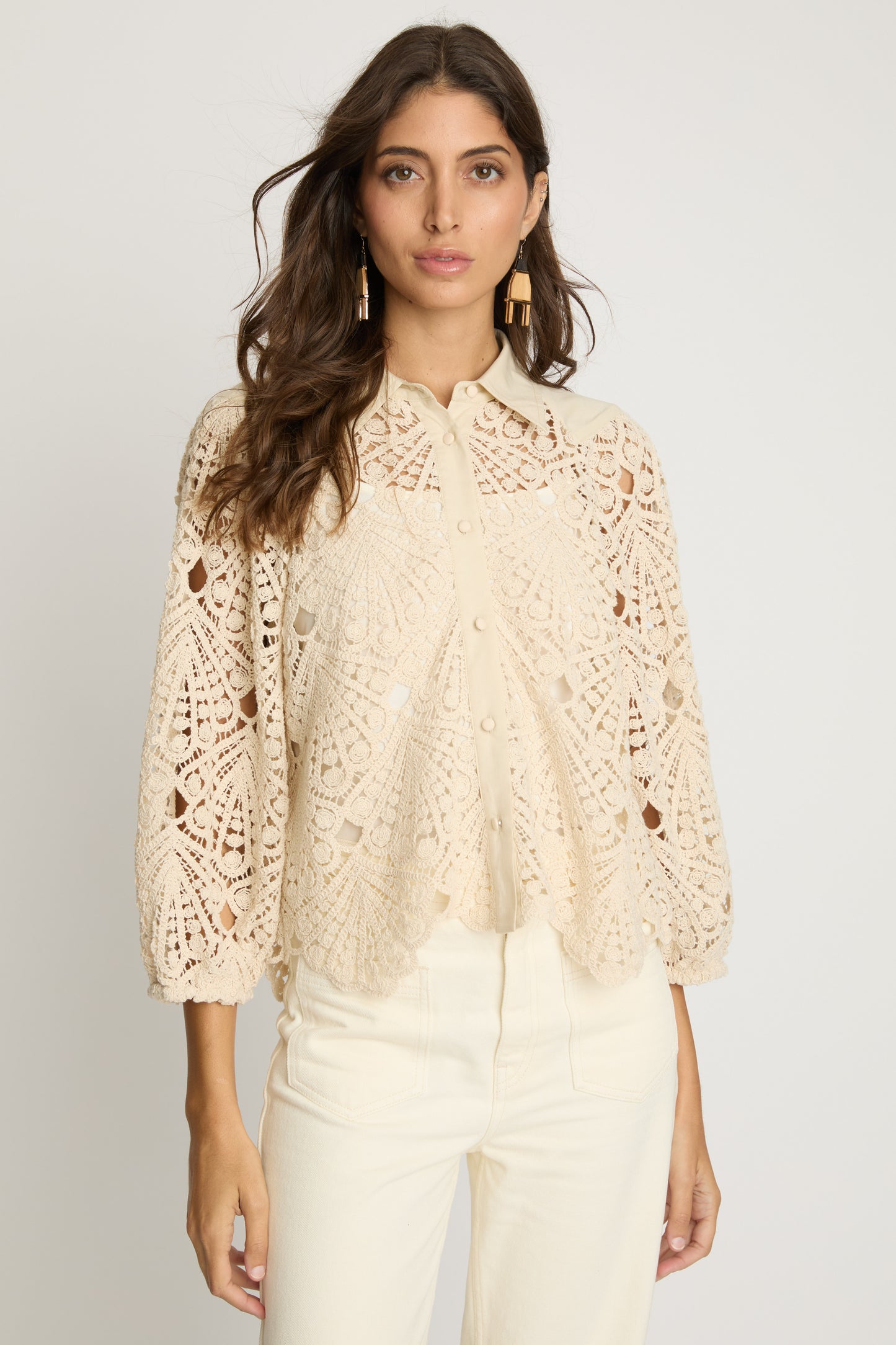 Juliette Top in natural lace by Caballero