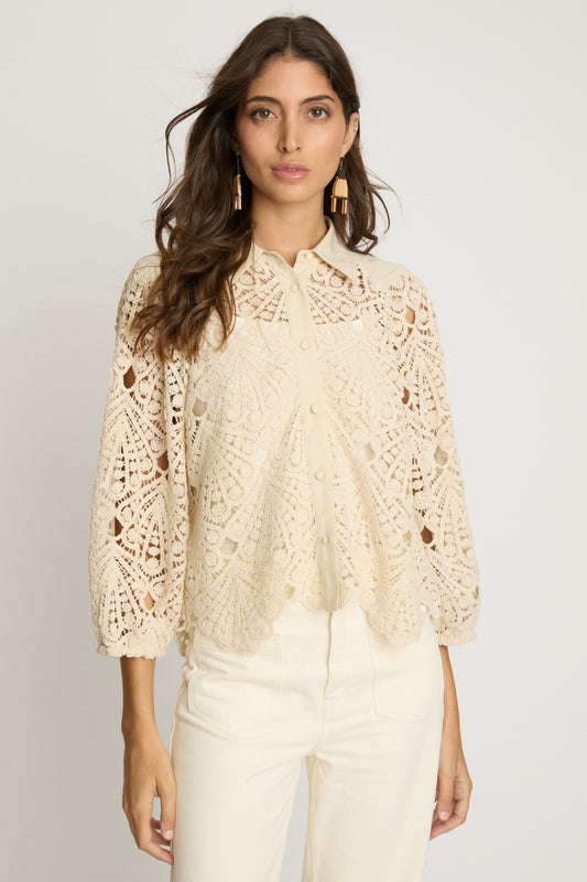 Juliette Top in natural lace by Caballero