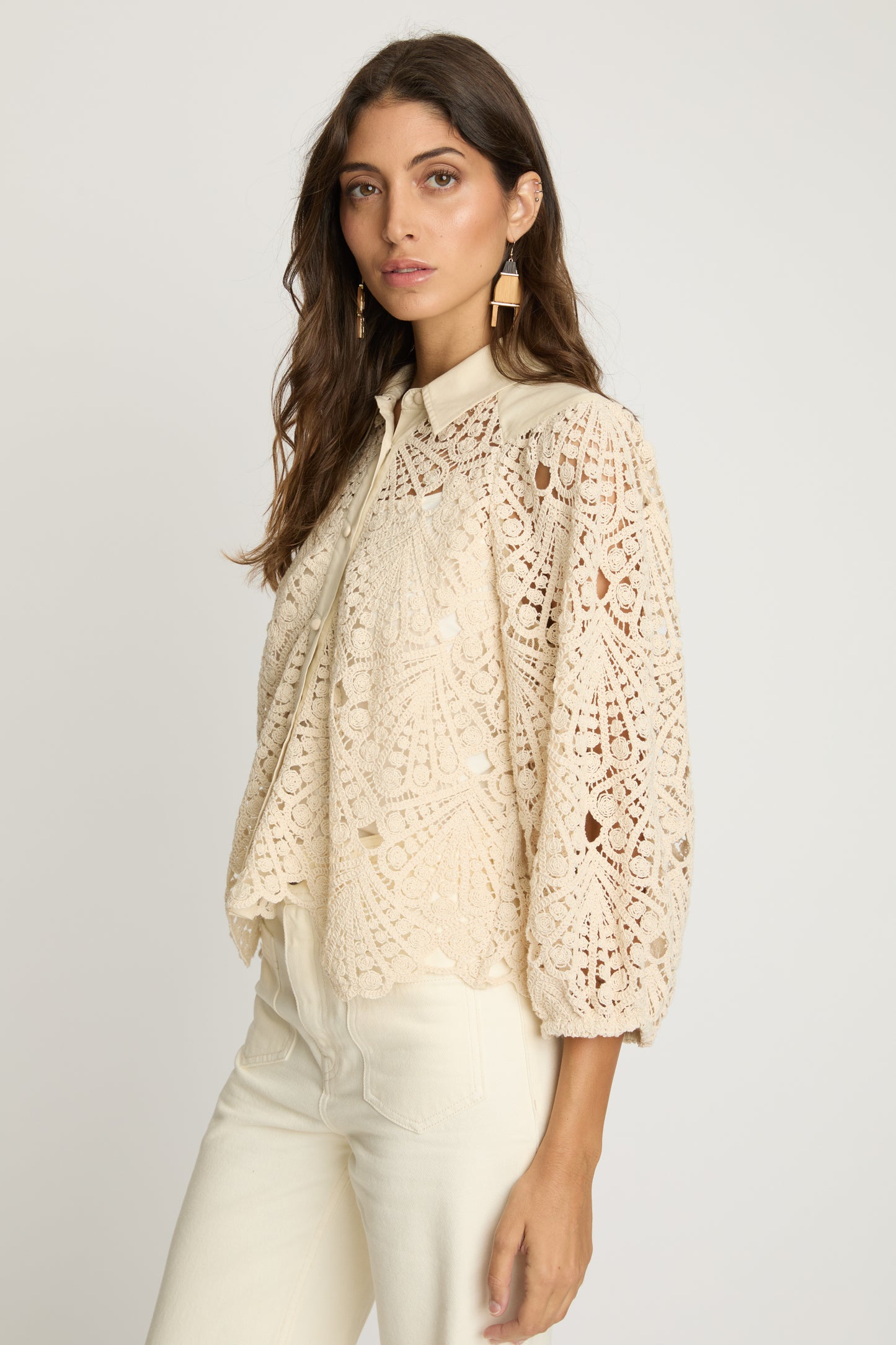 Juliette Top in natural lace by Caballero