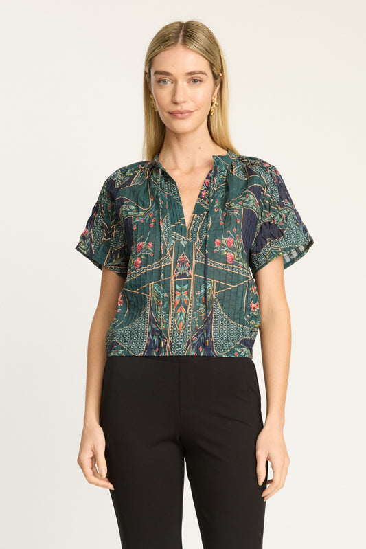 Zola Top in patchwork flower by Caballero