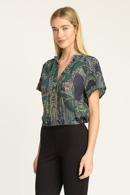 Zola Top in patchwork flower by Caballero