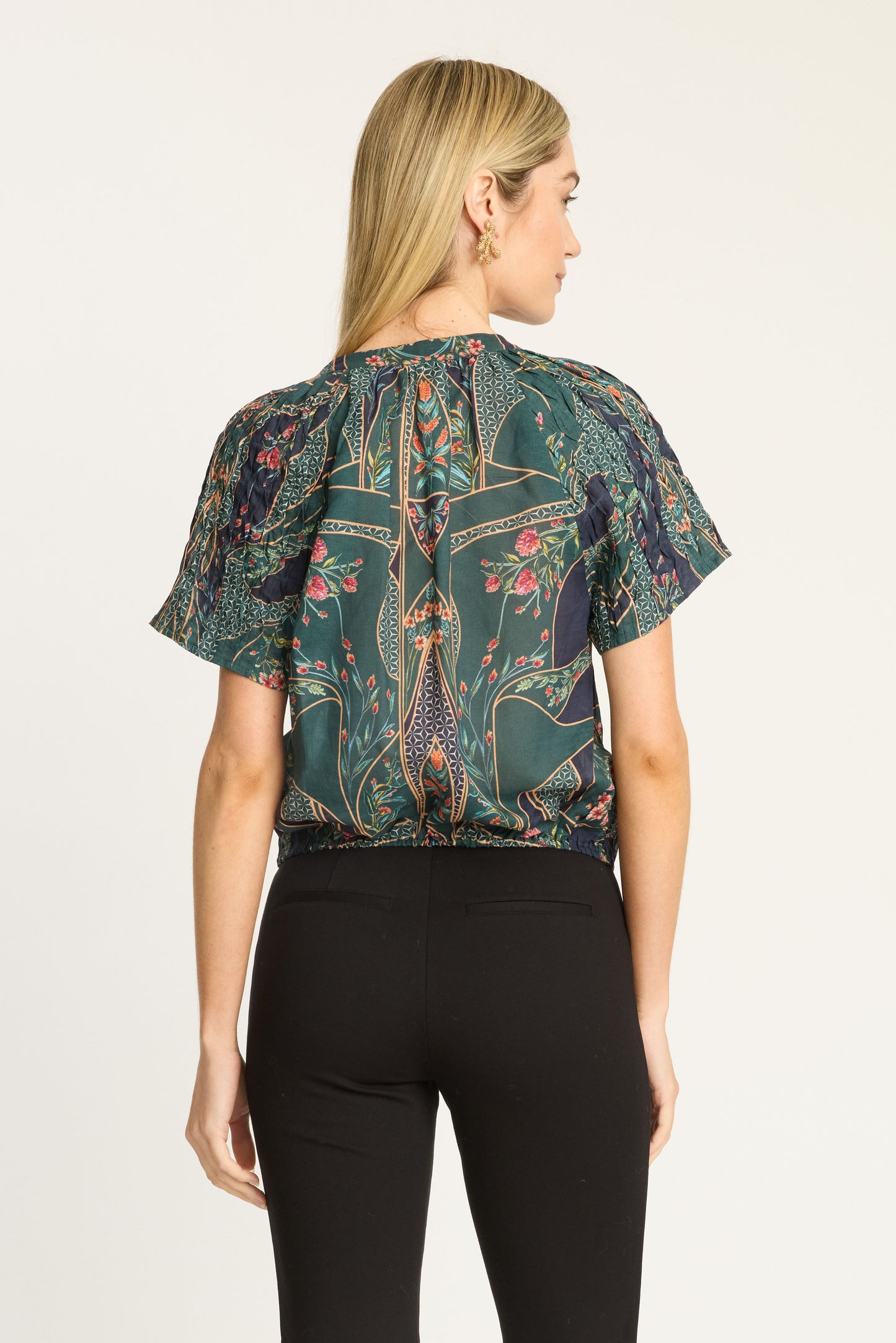 Zola Top in patchwork flower by Caballero