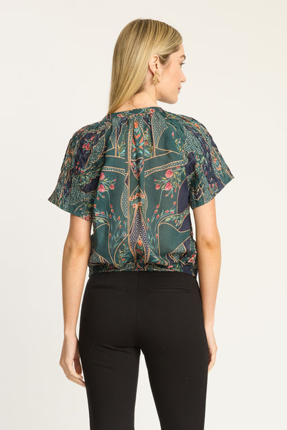Zola Top in patchwork flower by Caballero