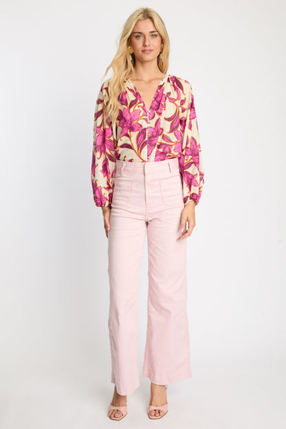 Ariana Top in fuchsia floret by Caballero