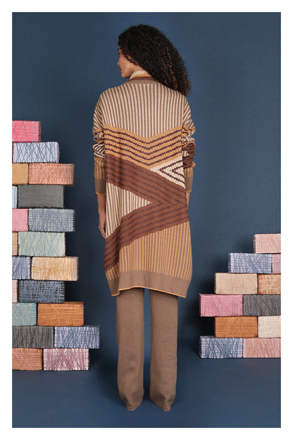 Ainoah Knitted Coverup in caramel by Conditions Apply