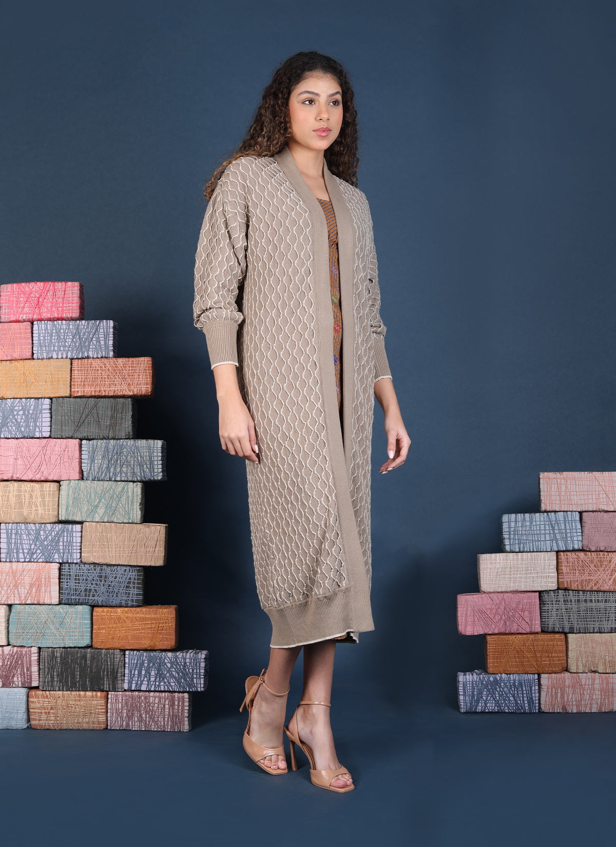 Laquinta Duster Cardigan in sandstone by Conditions Apply